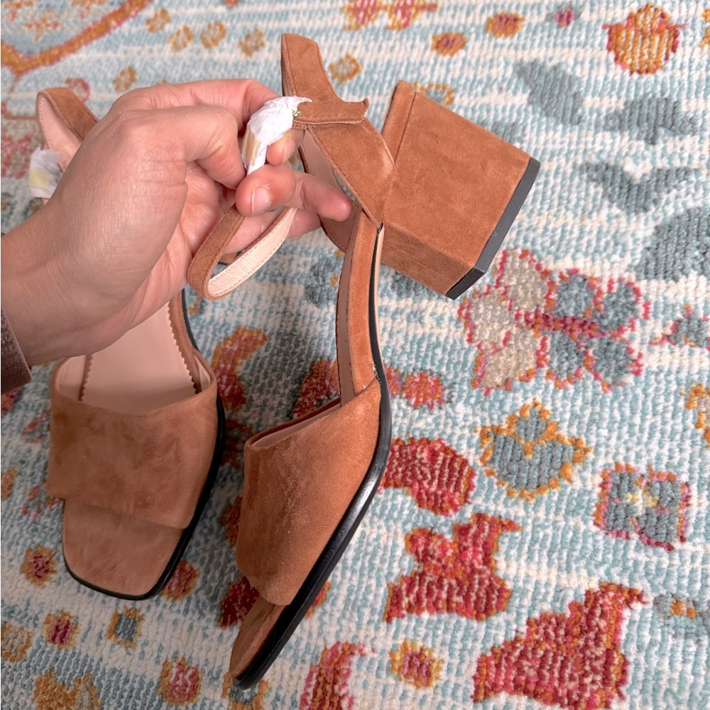 J. Crew Dylan block heel in suede